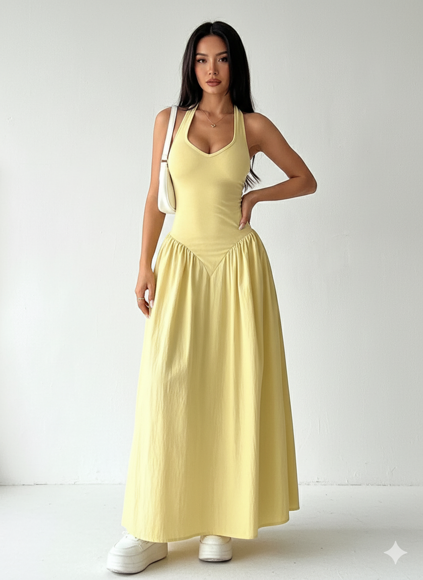 Halter Neck Maxi Dress