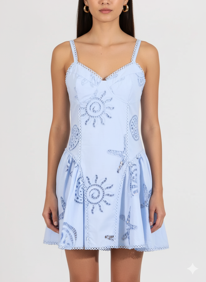 Hollow Out Adjustable Strap Mini Dress