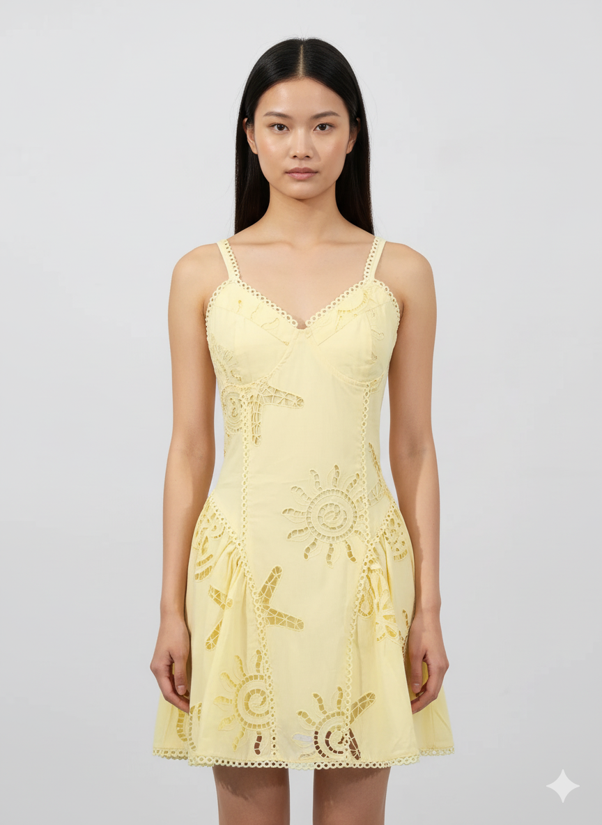 Hollow Out Adjustable Strap Mini Dress